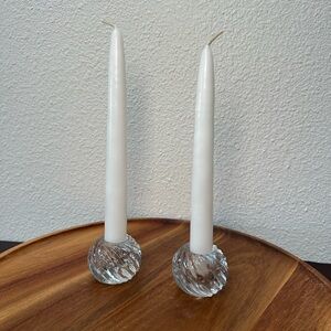 Clear Glass Swirl Candle Holders